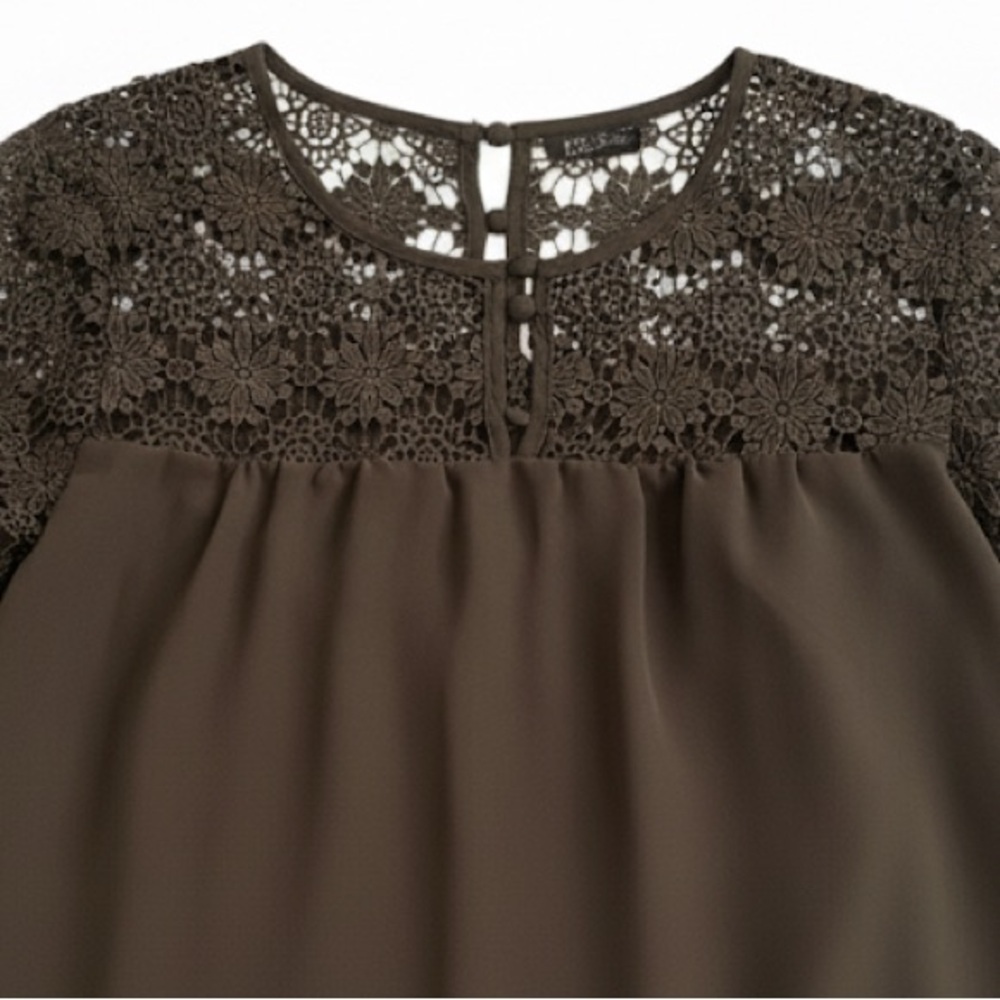 60# Black Lace Women's Blouse - Picture 5 of 9